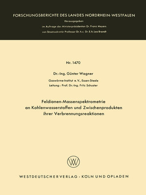 cover image of Feldionen-Massenspektrometrie an Kohlenwasserstoffen und Zwischenprodukten ihrer Verbrennungsreaktionen